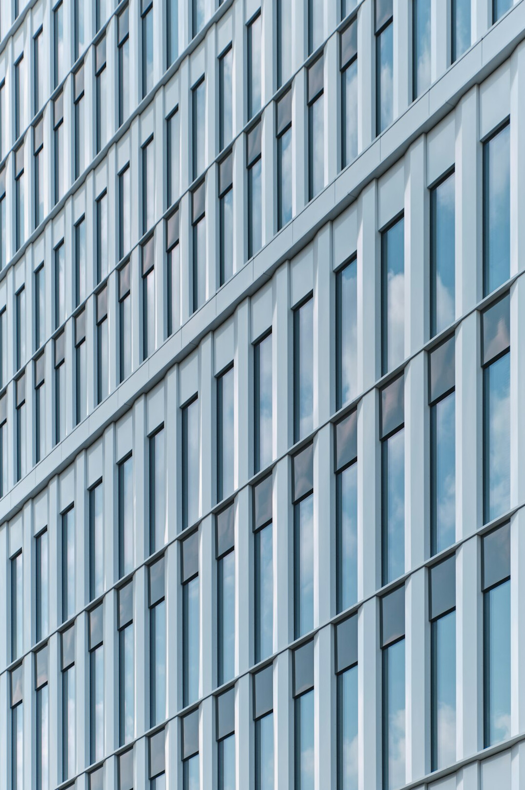 Modern office building facade with glass windows